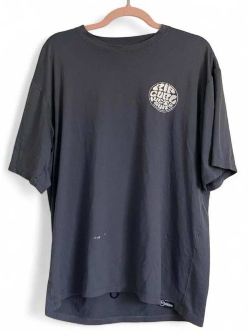 Rip Curl Rash Guard Swim Shirt Mens XL Gray Short Sleeve Surf Beach UPF Logo